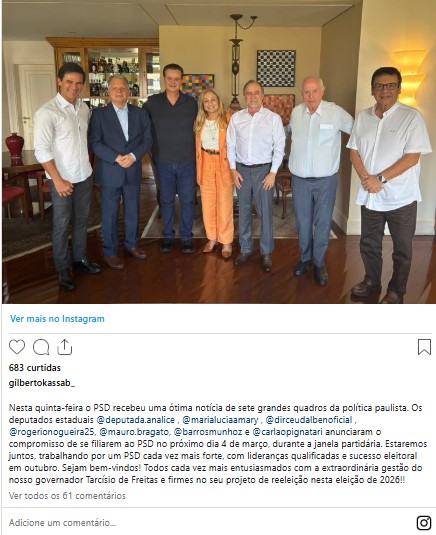 Deputados do PSDB-SP e do Cidadania anunciam migração para o PSD