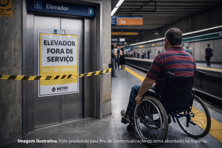 Marcelo Rubens Paiva denuncia elevador quebrado e cobra acessibilidade no Metrô de SP
